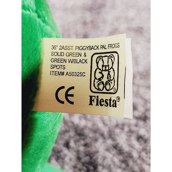 Fiesta 36” Solid Green Piggyback Pal Frog Plush Large, Stuffed Animal, Toad #B9 - Picture 6 of 9